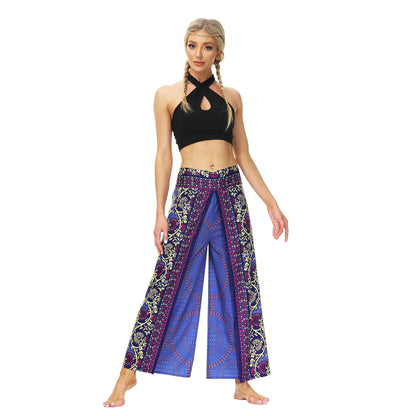 Casual Floral Print Women Yoga Loose Pants