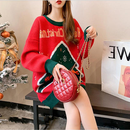 Christmas Casual Round Neck His-and-hers Knitting Sweaters