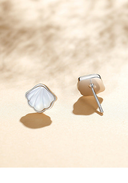 Shell Shape Silver Earring Studs for Women