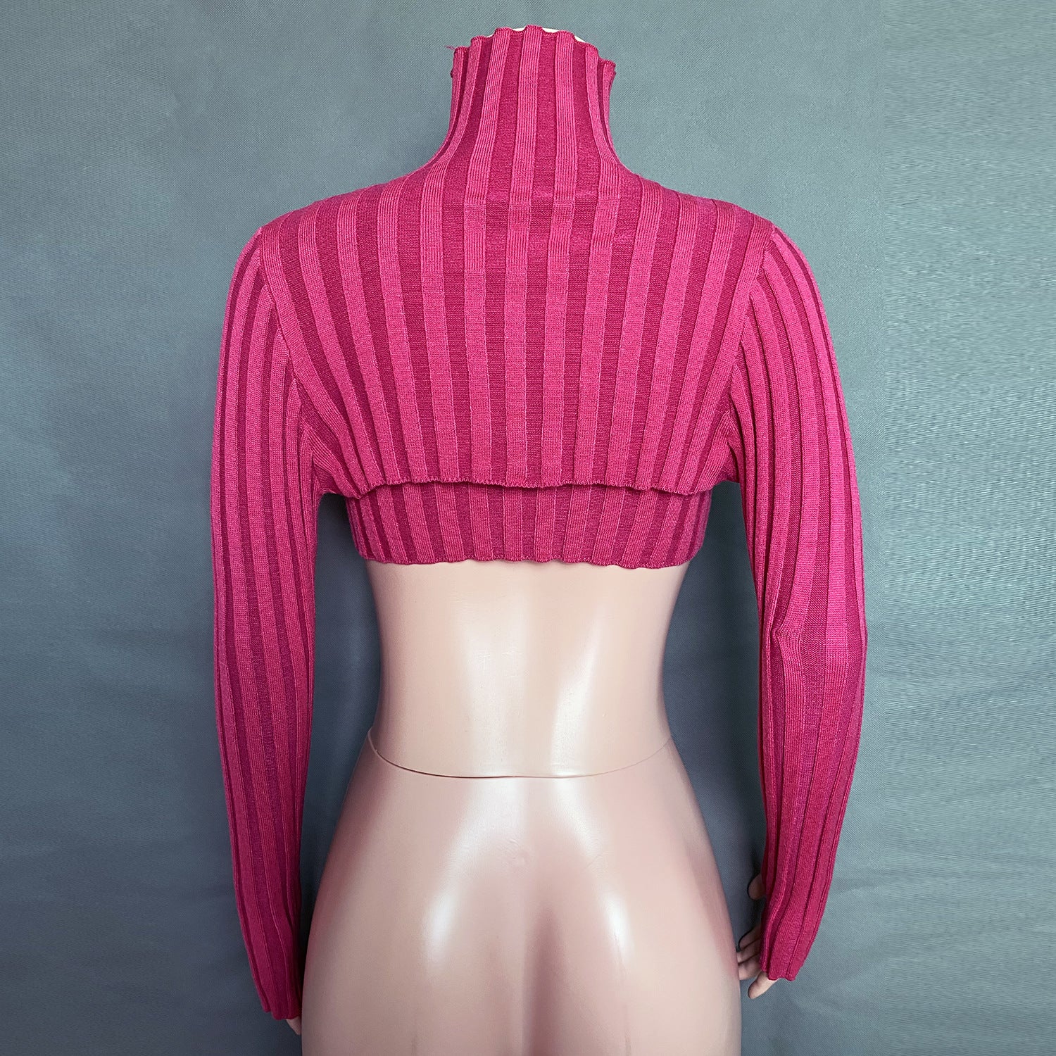 Sexy High Neck Knitting Women Short Tops Suits