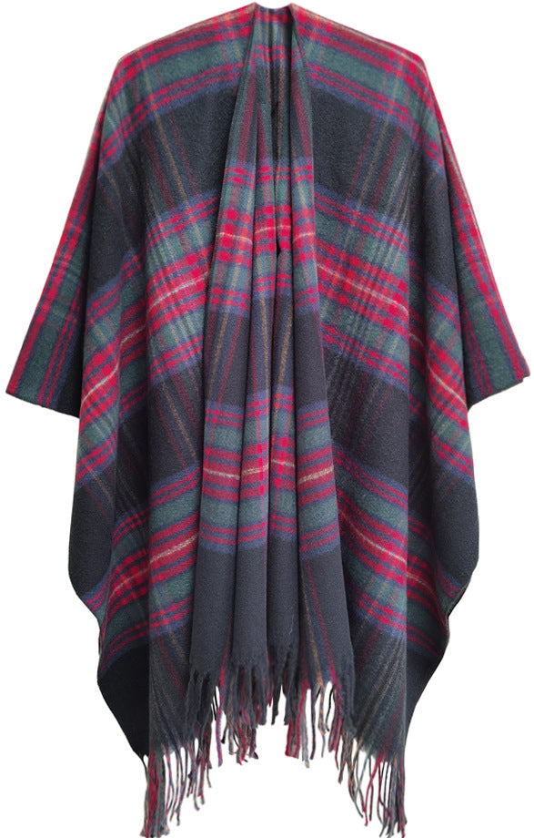 Winter Tassels Shawls Cape for Women