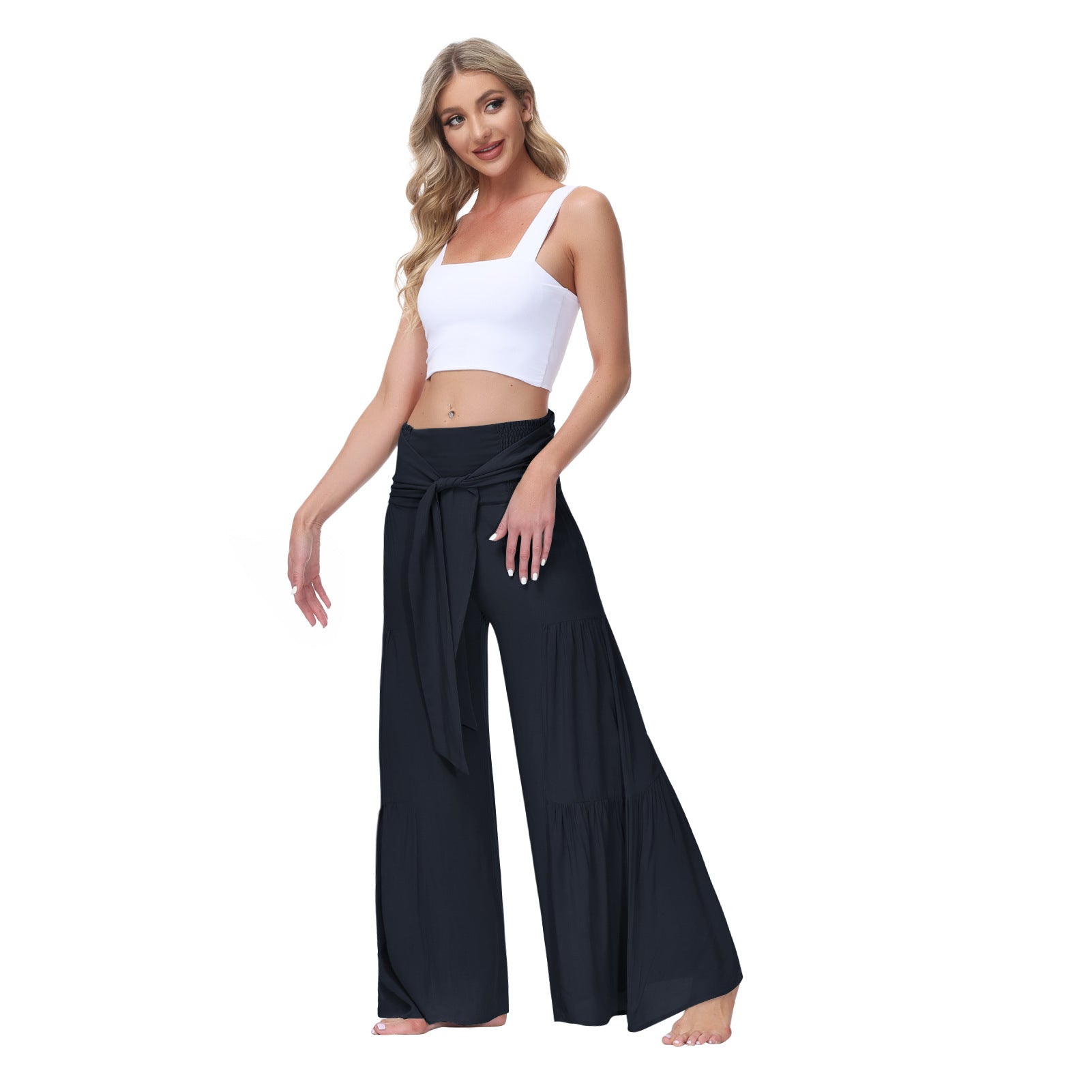 Casual Elastic Waist Loose Pants for Women