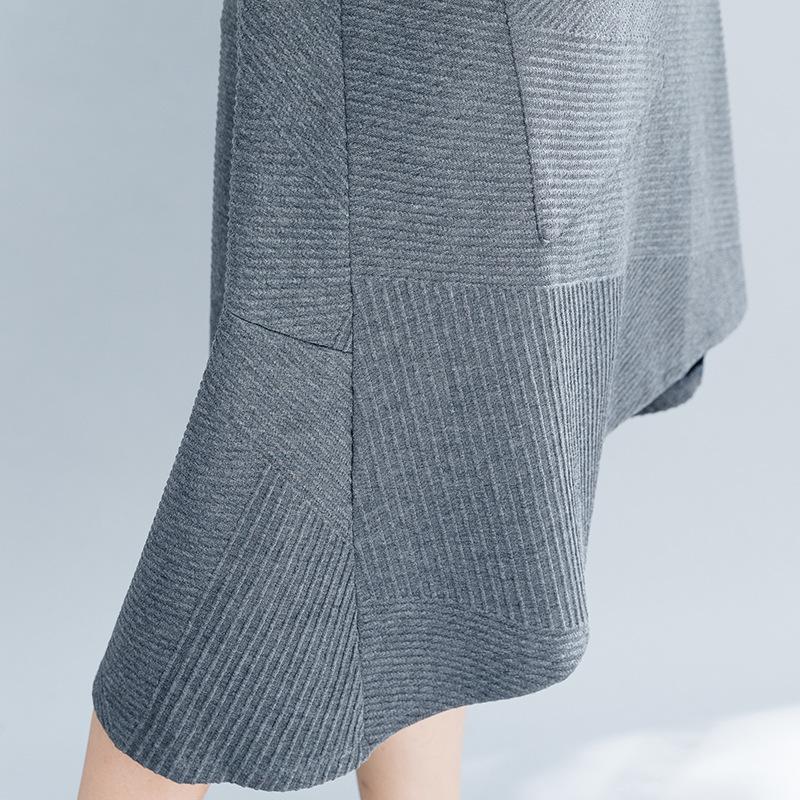 Vintage High Neck Women Winter Irregular Fall Dresses-STYLEGOING