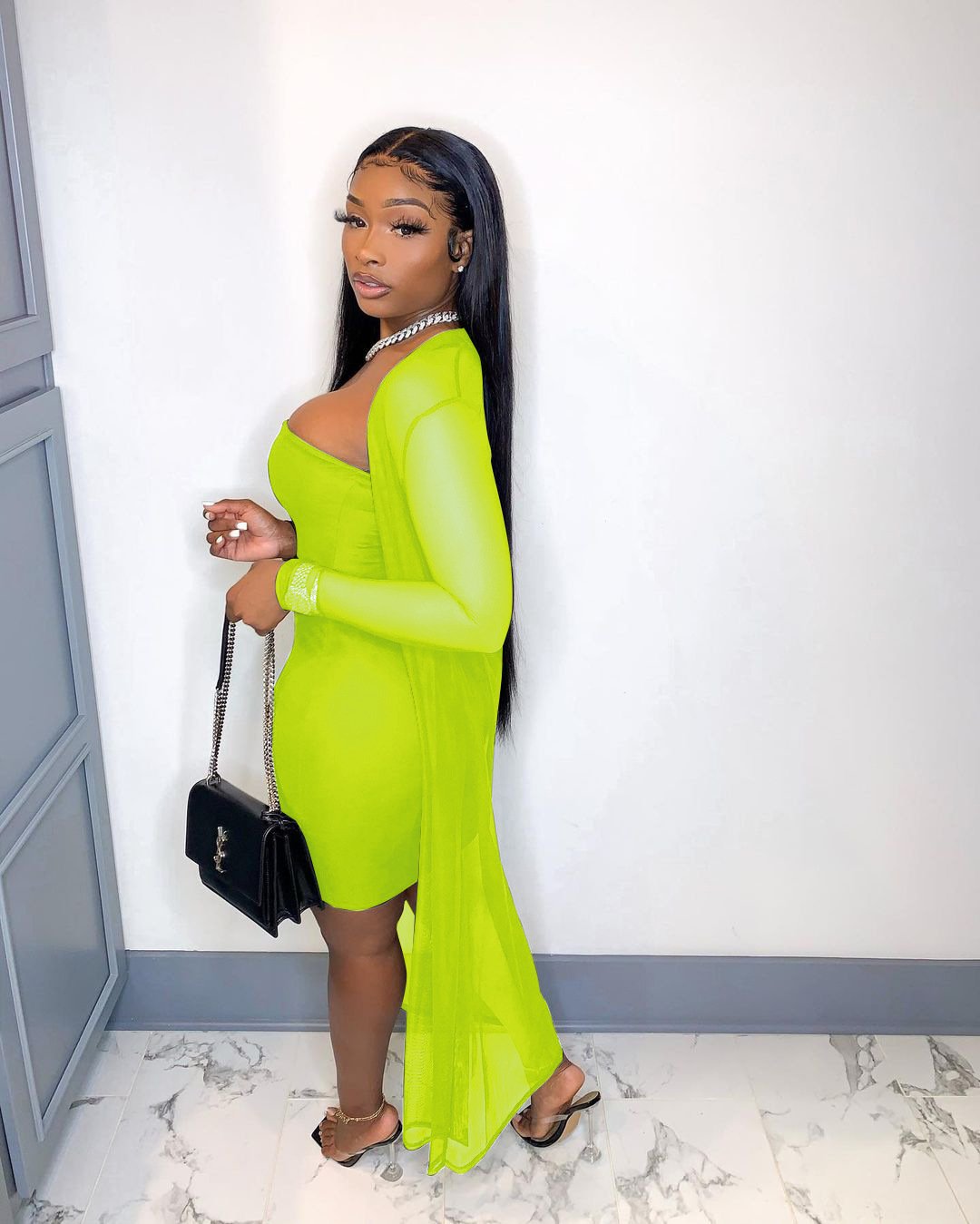 Hot Sexy See Through Net 2pcs Night Clubwear Dresses-STYLEGOING
