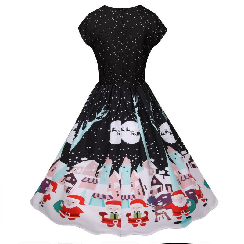 Vintage Short Sleeves Christmas Dresses