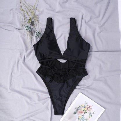 Women One Piece Elastic Tight Swimwear-STYLEGOING