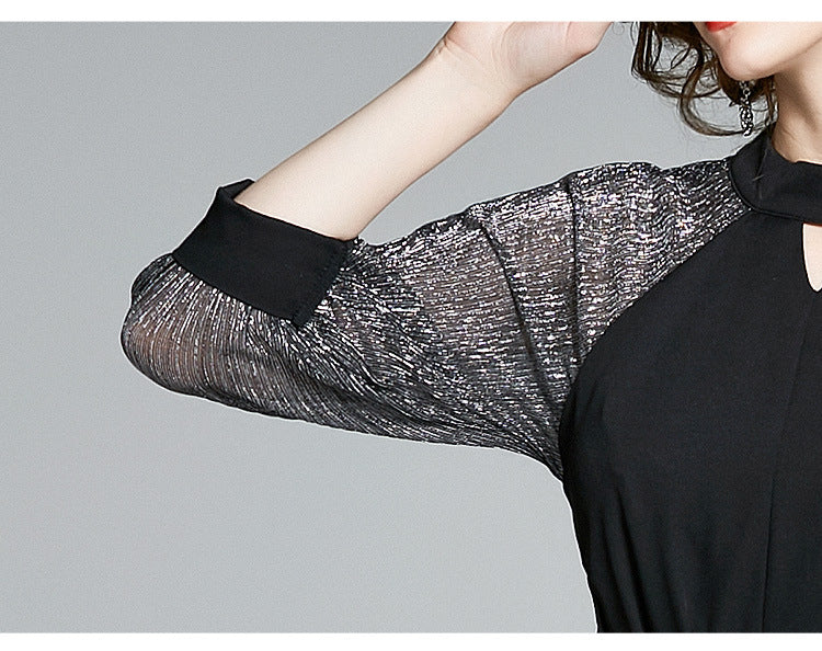 Elegant Office Lady Black Long Dresses