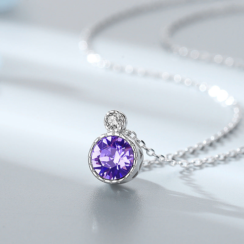 Romantic Crystal Sterling Silver Necklace for Women