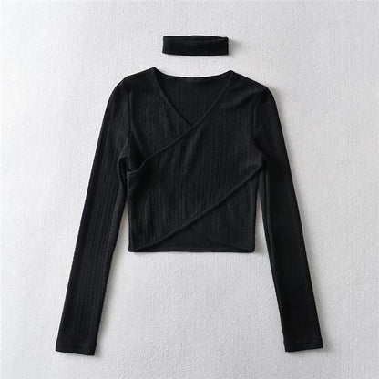 Sexy Designed Knitting Tops and High Waist Trumpet Pants