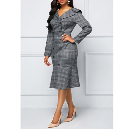 Elegant Office Lady Women Plus Sizes Dresses