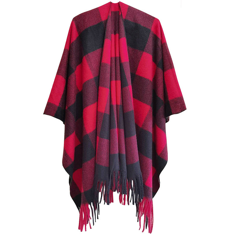 Winter Tassels Shawls Cape for Women