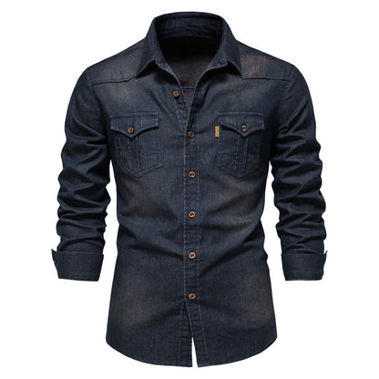 Casual Denim Long Sleeves Shirts for Men