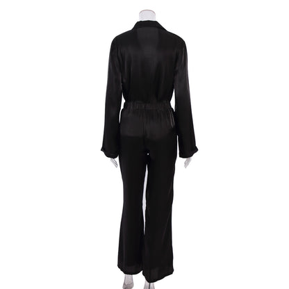 Classy Casual Women Long Sleeves Shirts and Wide Leg Pants