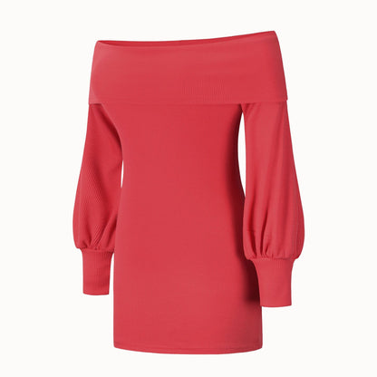 Sexy Women Knitting Bodycon Off The Shoulder Dresses-STYLEGOING
