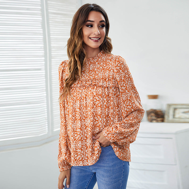 Casual Long Sleeves Spring Top Blouses for Women