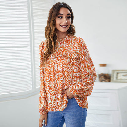Casual Long Sleeves Spring Top Blouses for Women