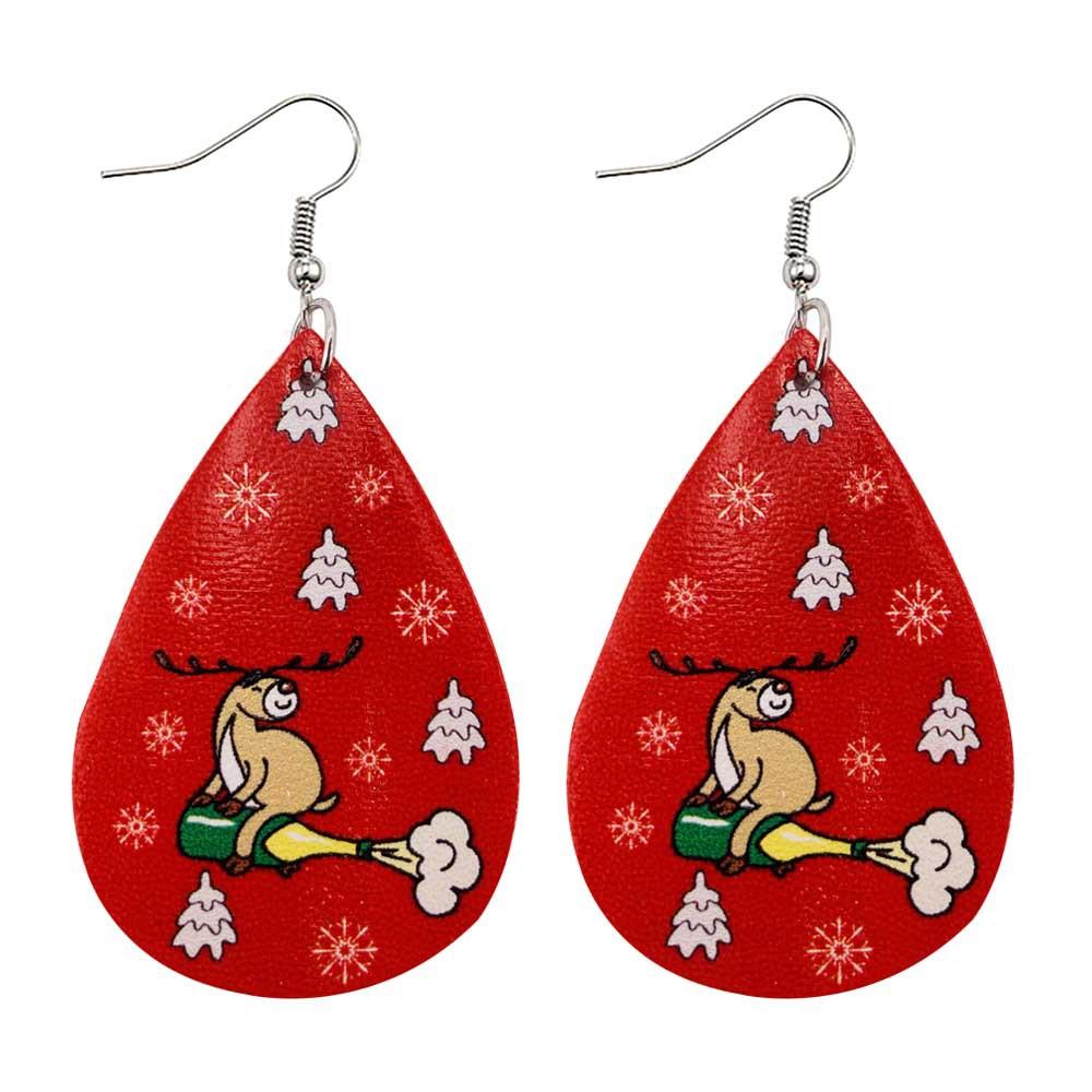 Christmas Style Water-drop Snowflake Earring 2 Sets