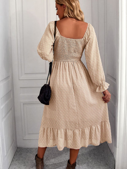Elegant Square Neckline Summer Holiday Dresses