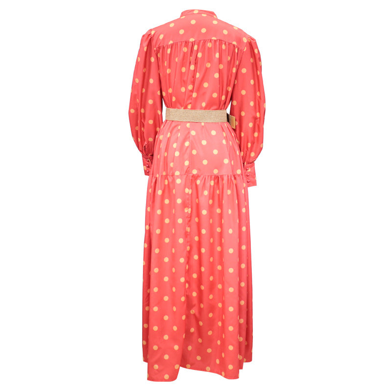 Elegant Women Dot Print Long Maxi Dresses