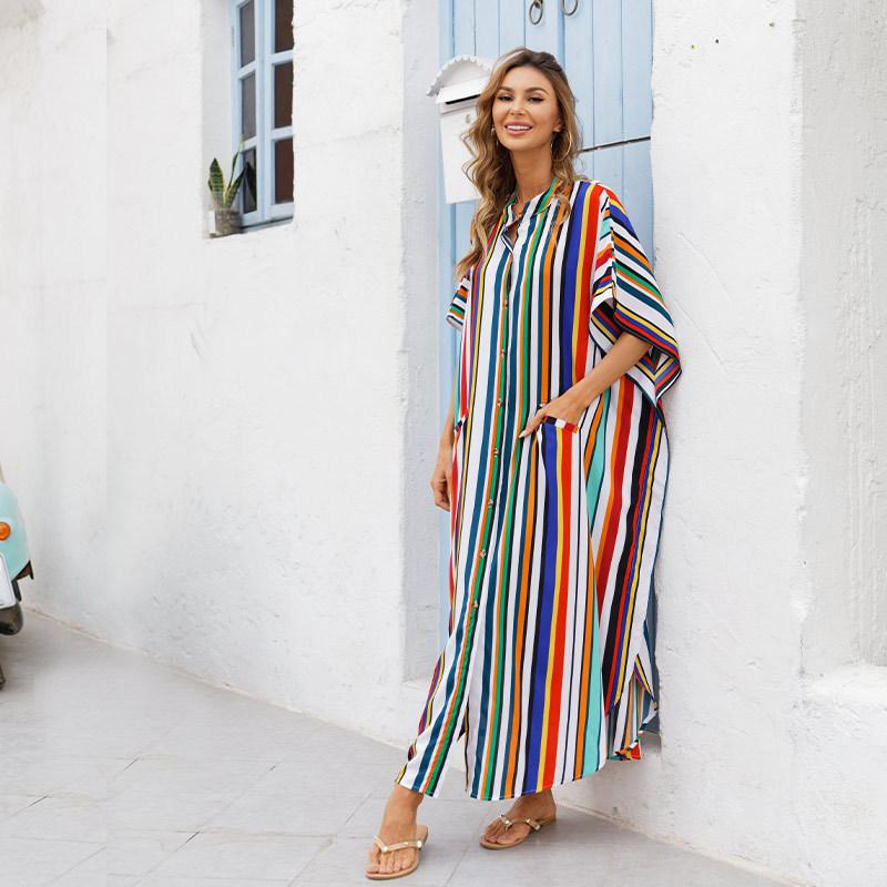 Women Summer Beach Loose Holiday Dresses-STYLEGOING