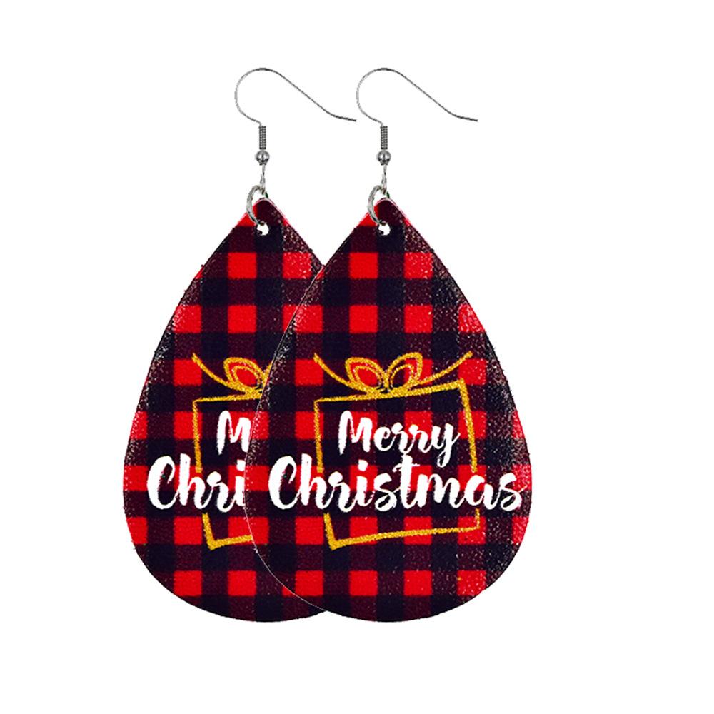 Christmas Style Water-drop Snowflake Earring 2 Sets