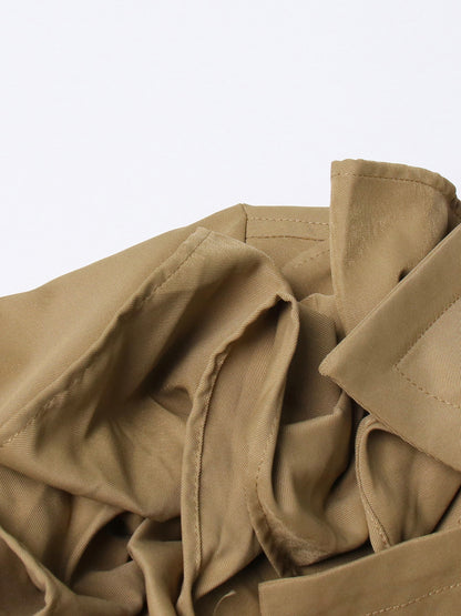Designed Ruffled Long Sleeves Women Wind Break Coats