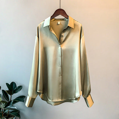 Fashion Satin Designed Long Sleeves Shirts