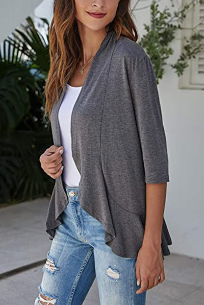Casual 3/4 Sleeves Cardigan Tops for Women