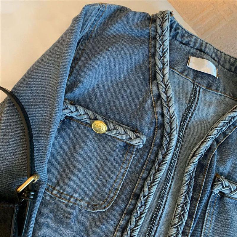 Fashion Long Sleeves Denim Fall Cardigans