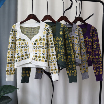 Vintage Designed Knitted Cardigan Sweaters