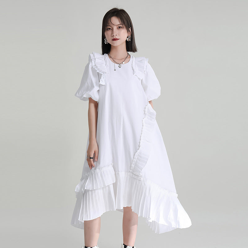 Lovely Women Irregular White Midi Dresses