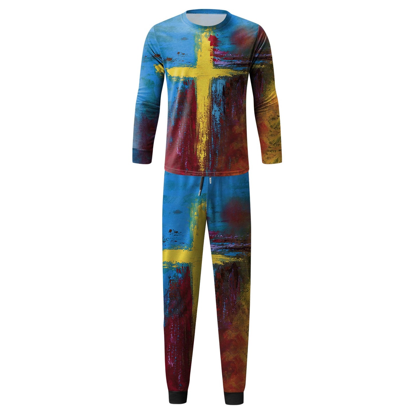 Casual Print Men's Sports Suits-STYLEGOING