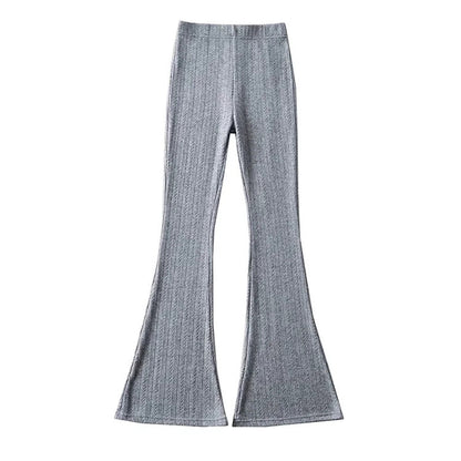 Sexy Designed Knitting Tops and High Waist Trumpet Pants