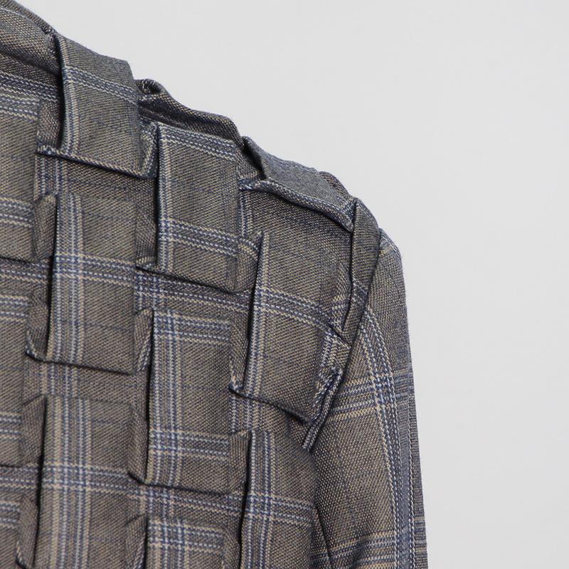 Vintage Handmade Pleat Fashion Blazers-STYLEGOING