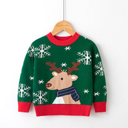 Merry Christmas Knitting Kids Sweaters