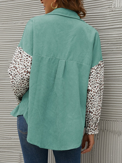 Casual Leopard Design Women Long Sleeves Shirts