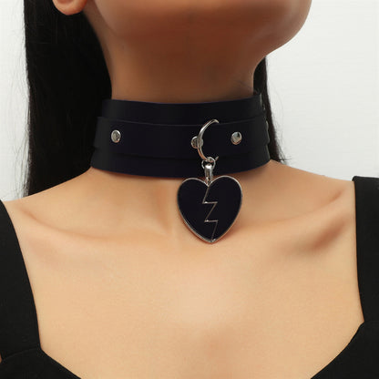Sweetheart Design PU Leather Clavicle Chain