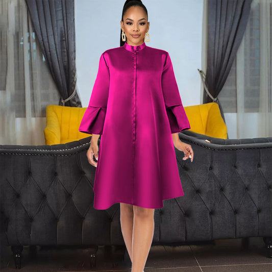 Women Plus Sizes Trumpet Sleeves Party Dresses