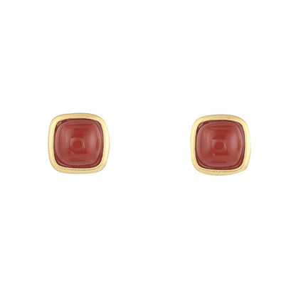 Cute Agate Serlign Sliver Earring Stud for Women