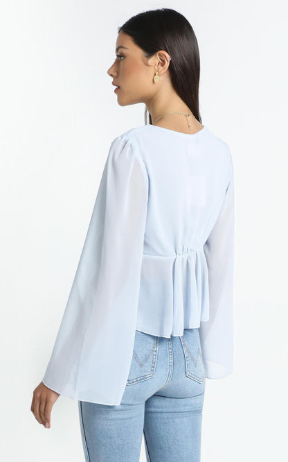 Sexy Women Summer Chiffon Deep V Neck Shirts--Free Shipping at meselling99