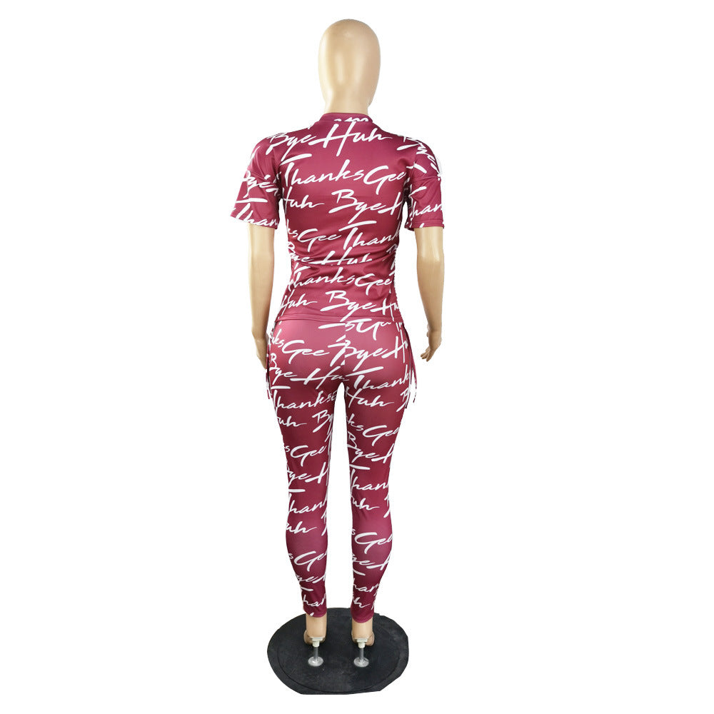Sexy Summer Short Sleeves Two Pieces Suits