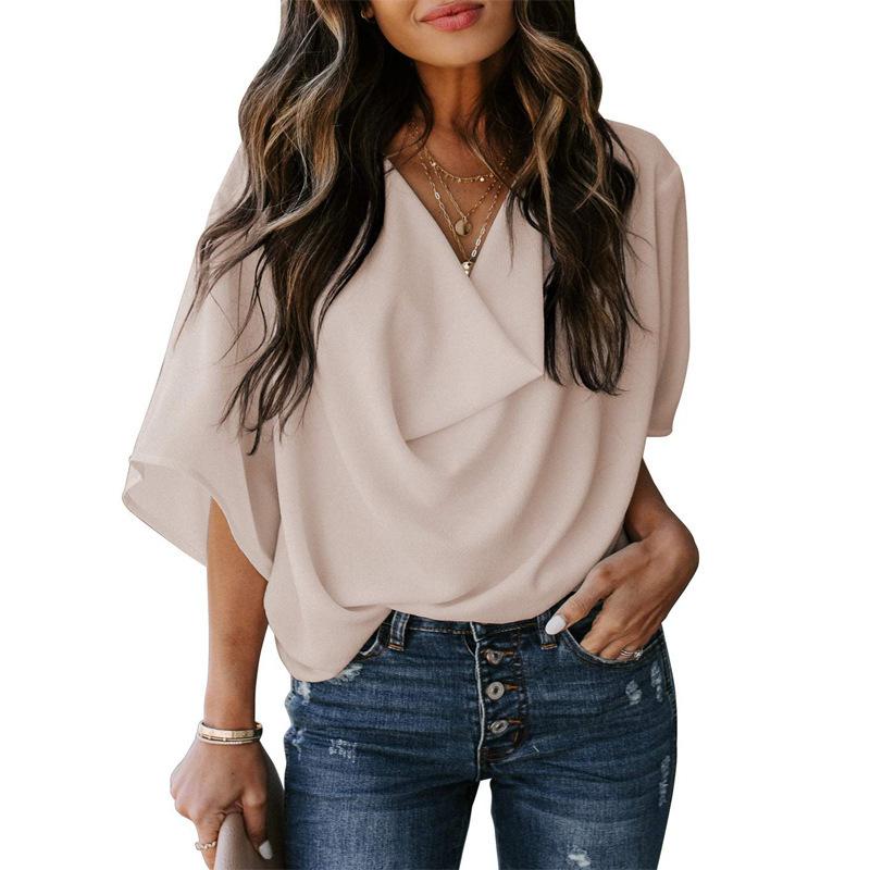 Summer Women Chiffon Leisure Blouses Shirts