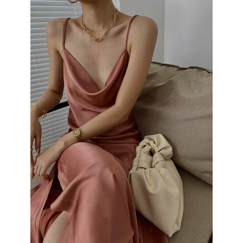 Sexy Designed Luxury Satin Sleeveless Party Dresses