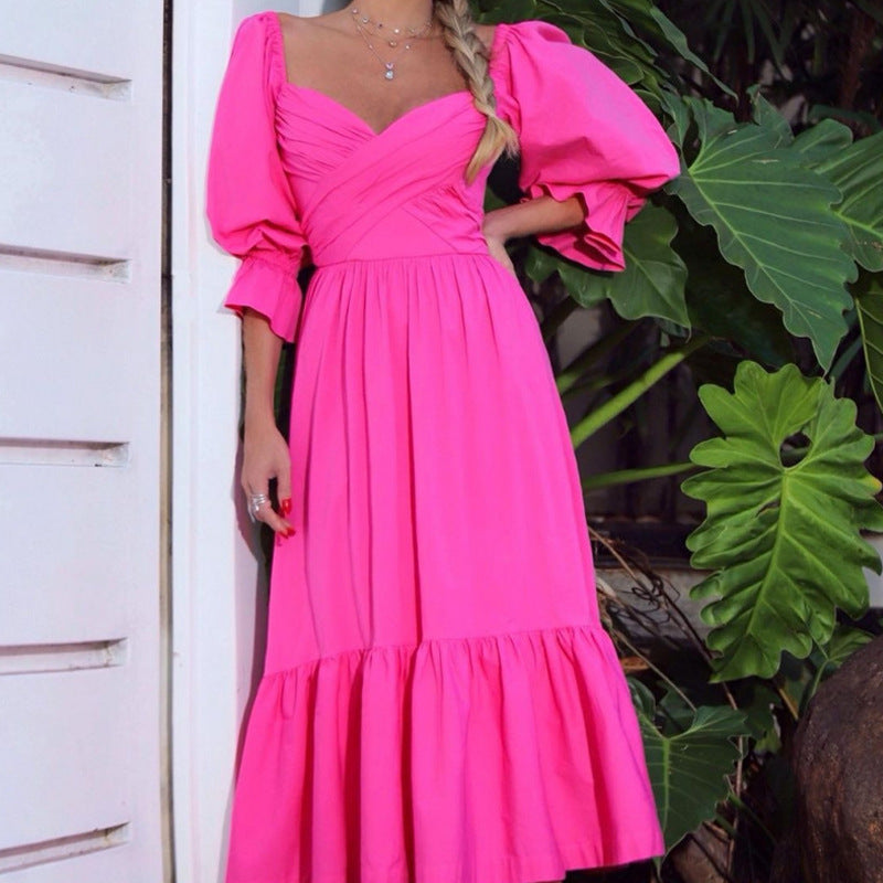 Summer Sexy Square Neckline Long Maxi Dresses