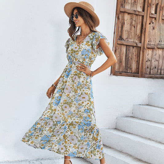 Casual Summer Daily Short Sleeves Sun Dresses