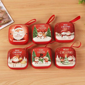 Merry Christmas Square Shaped Coins Storage Bag 10pcs/Set