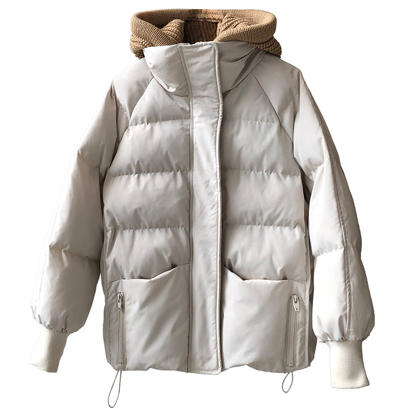 Winter Warm Short Cotton Coats with Knitting Hats