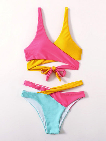 Wholsale Sexy Patchwork Colors Bikini Swimsuits-STYLEGOING