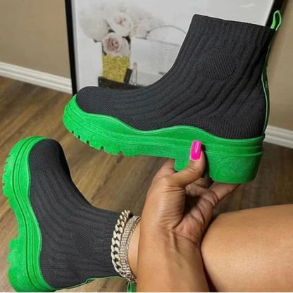 Casual Knitted Plus Sizes Short Sock Boots