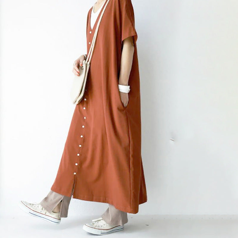 Casual Summer V Neck Long Cozy Dresses